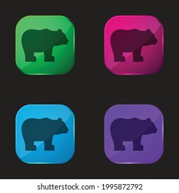Bear four color glass button icon