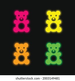 Icono de vector neonato brillante de cuatro colores