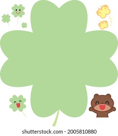 Bear four leaf clover copy space 