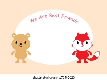 bear and fox friend card