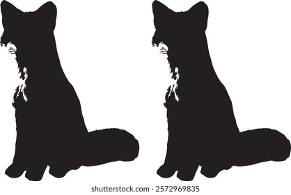 BEAR AND FOX silhouette FOR ADS AND BRANDS
