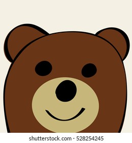 Bear Funny cartoon animal toy. Vector illustration.