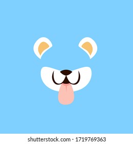 bear funny mask for kids party, vector design illustration