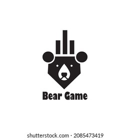 bear game logo simple  vector design illustration