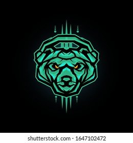 bear gaming mascot, grizzly bear e sports logo design