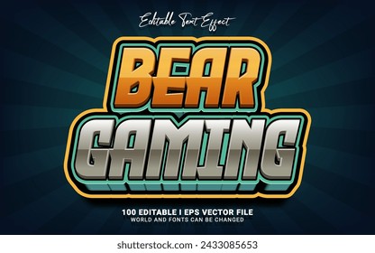 bear gaming text effect graphic design