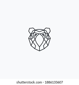 bear geometric logo design vector template