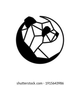 logotipo de oso y geométrico, icono e ilustración