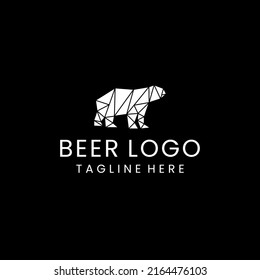 Bear geometric polygonal logo vector icon design template
