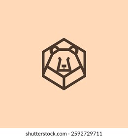 Bear Geometric Shape Logo – A bold bear logo with geometric lines symbolizing power and protection.