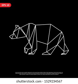 Bear geometric style, vector illustration. Change able color and work well in both dark and light background.
