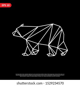 Bear geometric style, vector illustration. Change able color and work well in both dark and light background.
