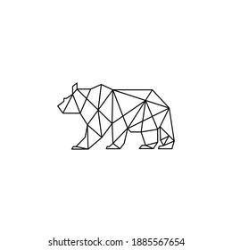ilustración vectorial geométrica del oso. diseño de estilo de línea de icono animal. arte de pared animal