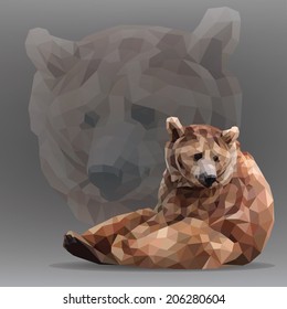 Bear in geometrical style. Vector illustration