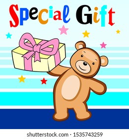 Bear gift and happy day