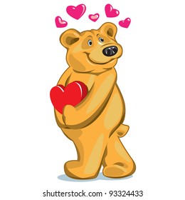 Bear with a gift on Valentine's Day
