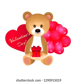 Bear with a gift for Valentine's day
