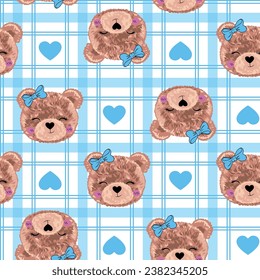 bear girl texture pattern love cute