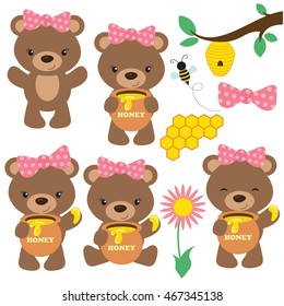 Bear girl vector illustration