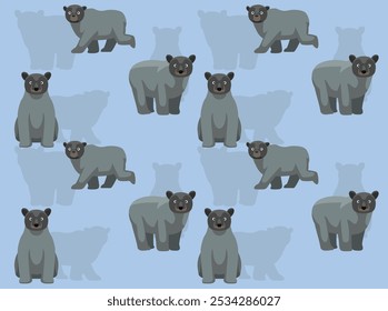 Fundo de papel de parede bonito sem emenda do desenho animado do urso