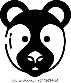 Bear glyph and line vector illustration