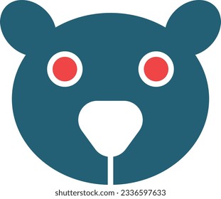 Bear Glyph Two Color Icon For Personal And Commercial Use.
