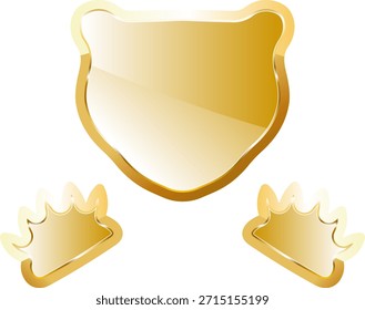 Icono de oro de oso. Aislado sobre fondo transparente.