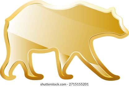 Icono de oro de oso. Aislado sobre fondo transparente.