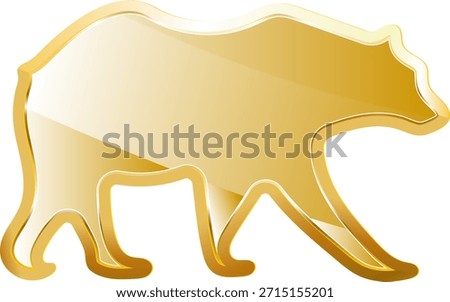 Bear gold icon. Isolated on transparent background.