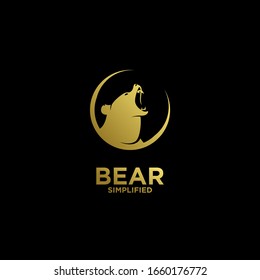 bear gold logo icon design vector