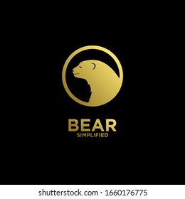 bear gold logo icon design vector