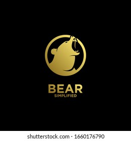 bear gold logo icon design vector