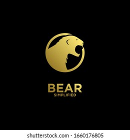bear gold logo icon design vector