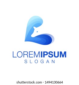 bear gradient collection logo design