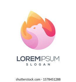 bear gradient color logo design