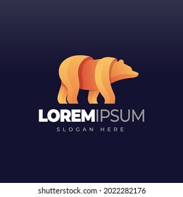 Bear gradient logo template. Vector illustration