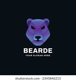 Bear Gradient Logo Vector Icon Illustration