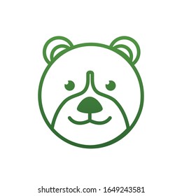 Bear gradient style icon design, Biodiversity life natural nature and adorable theme Vector illustration