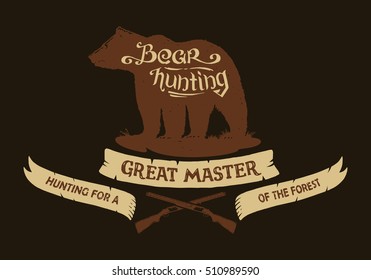 Bear great master label colored brown background.