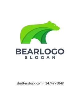 bear green logo design vector