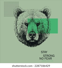 bear green vector animal, cartoon, design, isolated