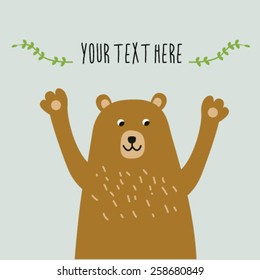 Bear greeting card with text