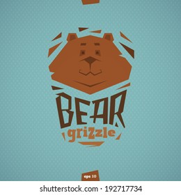 Bear grizzle head vector illustration