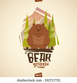 Bear grizzle vector illustration