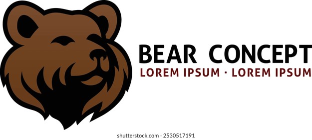 Um urso grizzly animal design ícone mascote cabeça sinal conceito