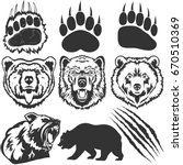 Bear, grizzly footprint, paw print with claw scratches