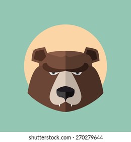 Bear Grizzly  Head Graphic. Logo vector