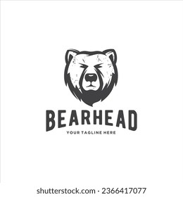 Imagen vectorial del diseño del logotipo de grizzly del oso