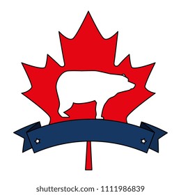 bear grizzly in maple leaf