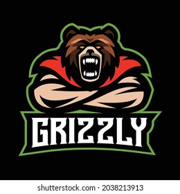 Bear grizzly mascot gaming logo